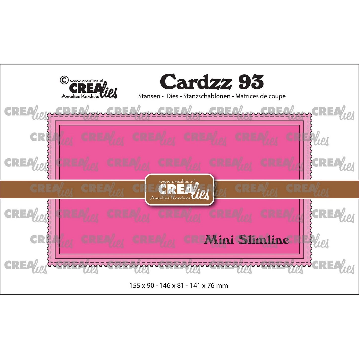 Crealies • troqueles cardzz mini slimline m con borde estampado