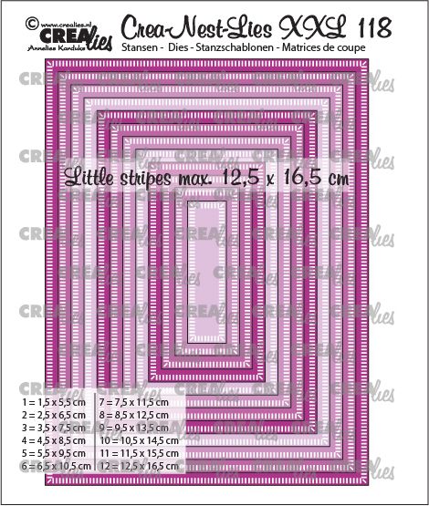 Crealies • crea-nest-lies sagoma da taglio xxl rettangoli con piccole strisce