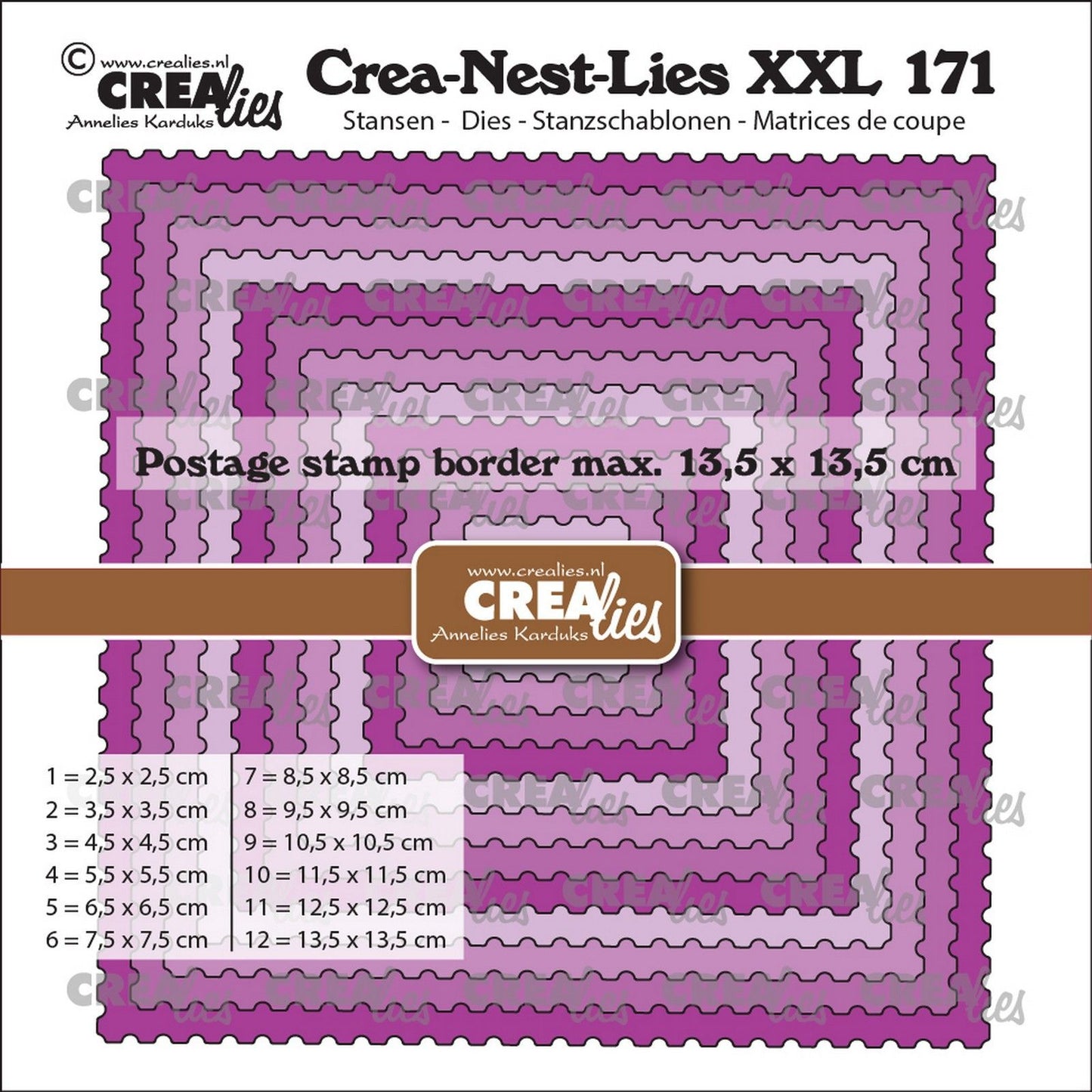 Crealies • fustella a quadretti con bordo timbro