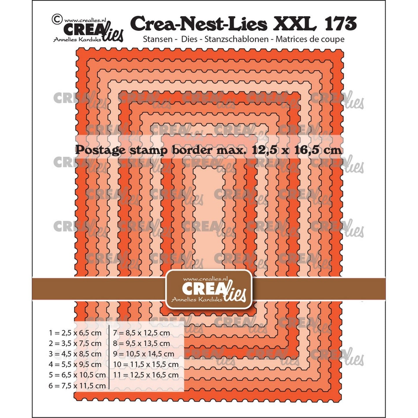Crealies • plantilla de corte de rectángulos con borde de sello