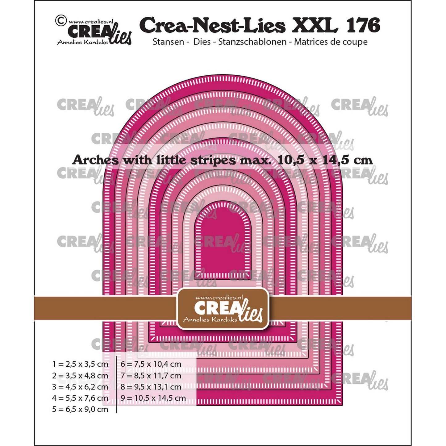 Crealies • troqueles de corte crea-nest-lies xxl arcos con rayas pequeñas