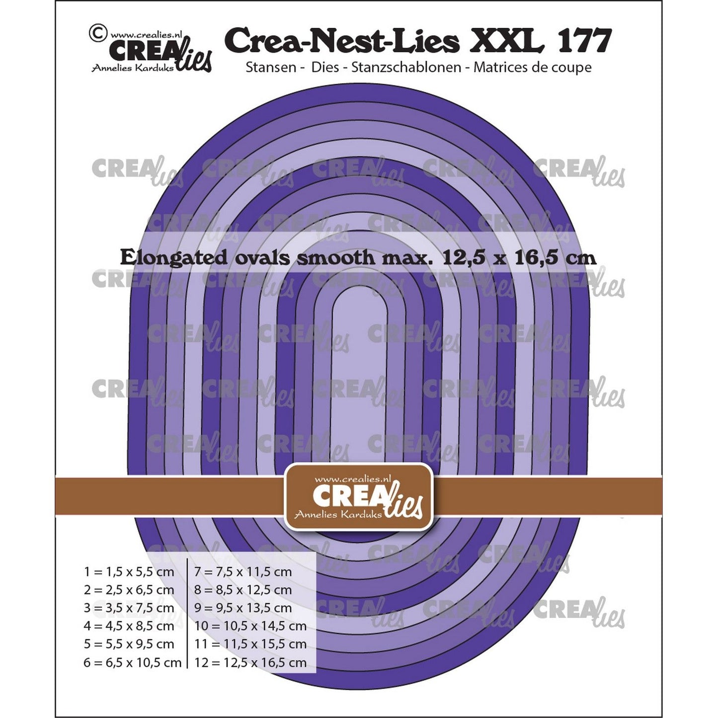 Crealies • crea-nest-lies xxl ovali allungati lisci (si adatta sotto xxl175)