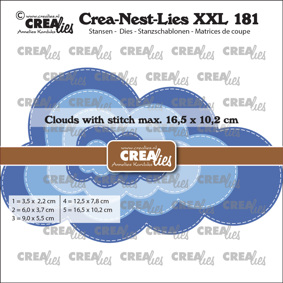 Crealies • crea-nest-lies xxl punch cloud con linea di cucitura