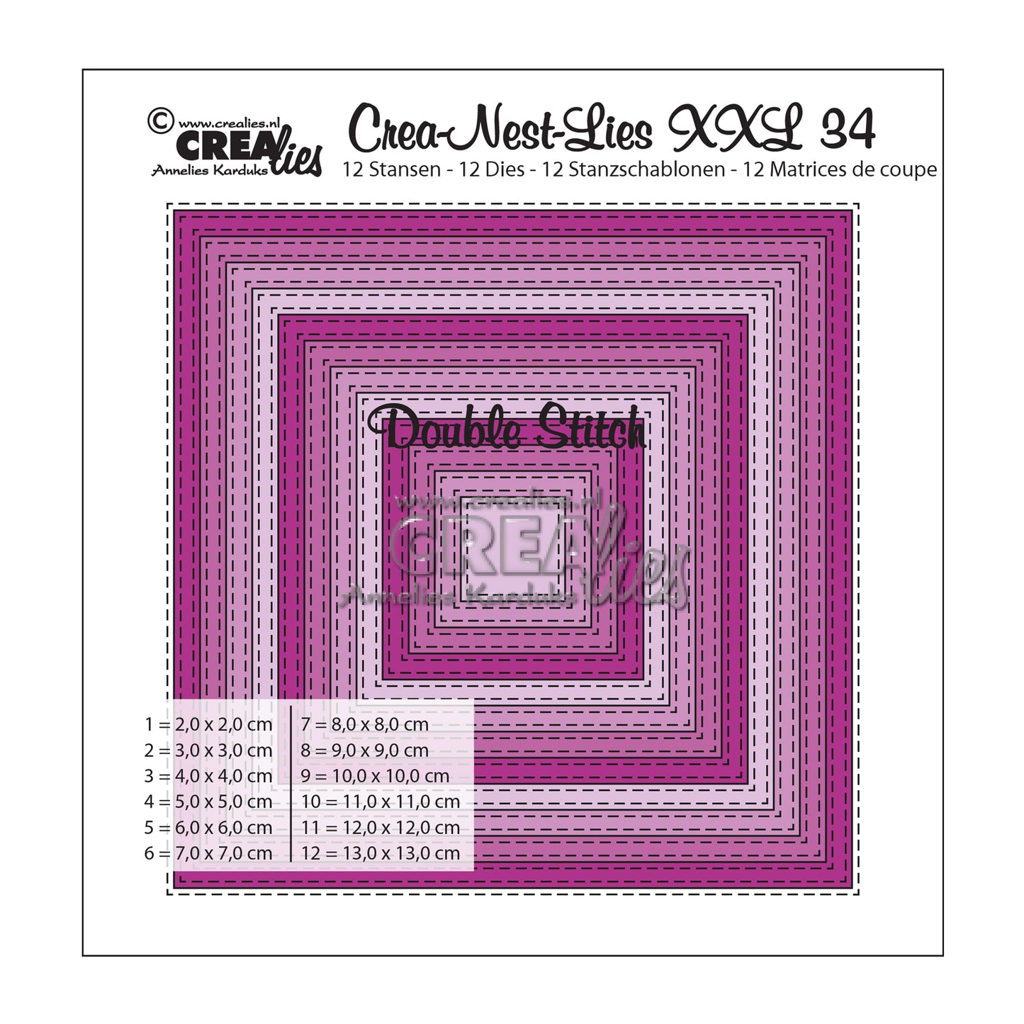 Crealies • sagoma da taglio crea-nest-lies xxl n.34 quadrata