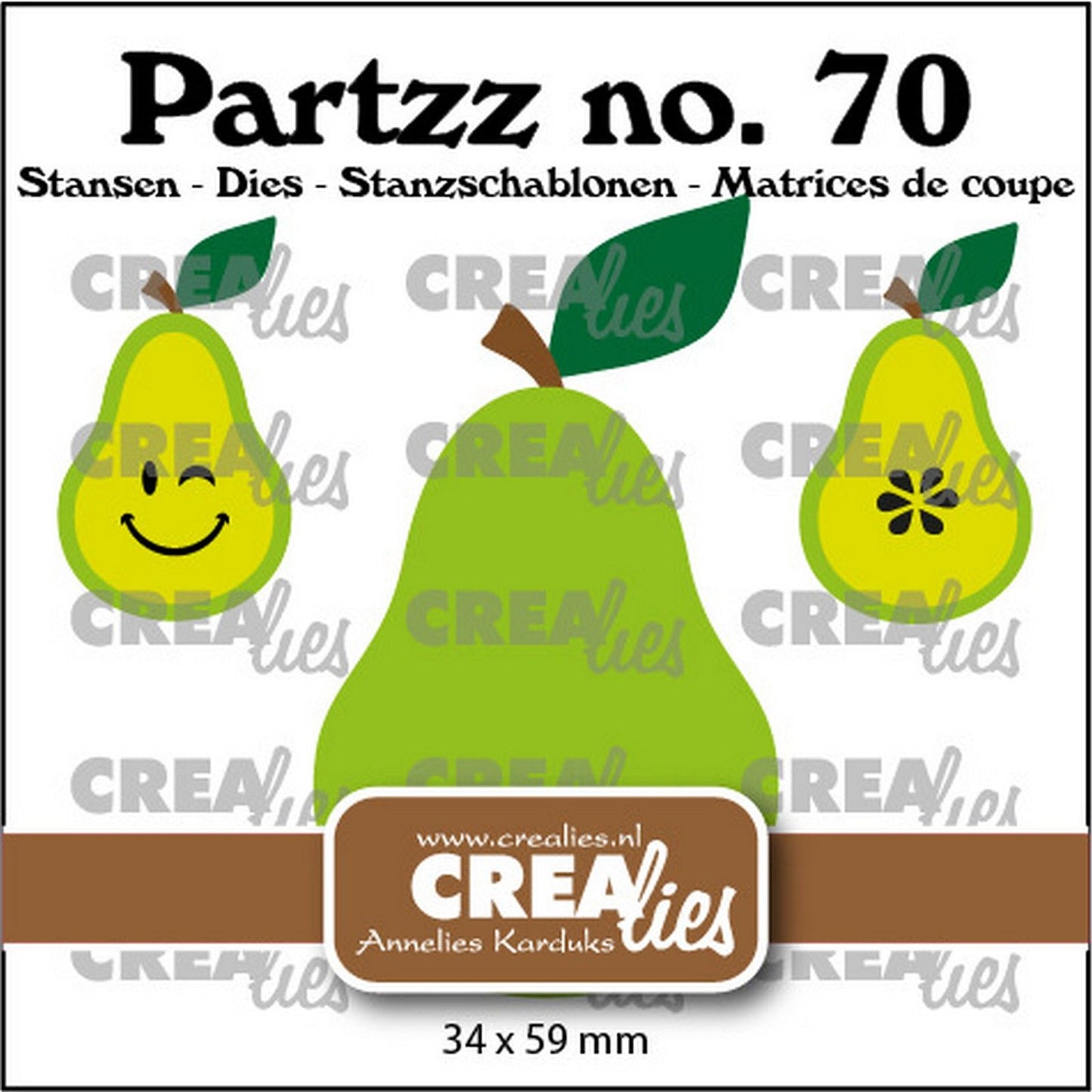 Crealies • plantilla de corte partzz pera grande