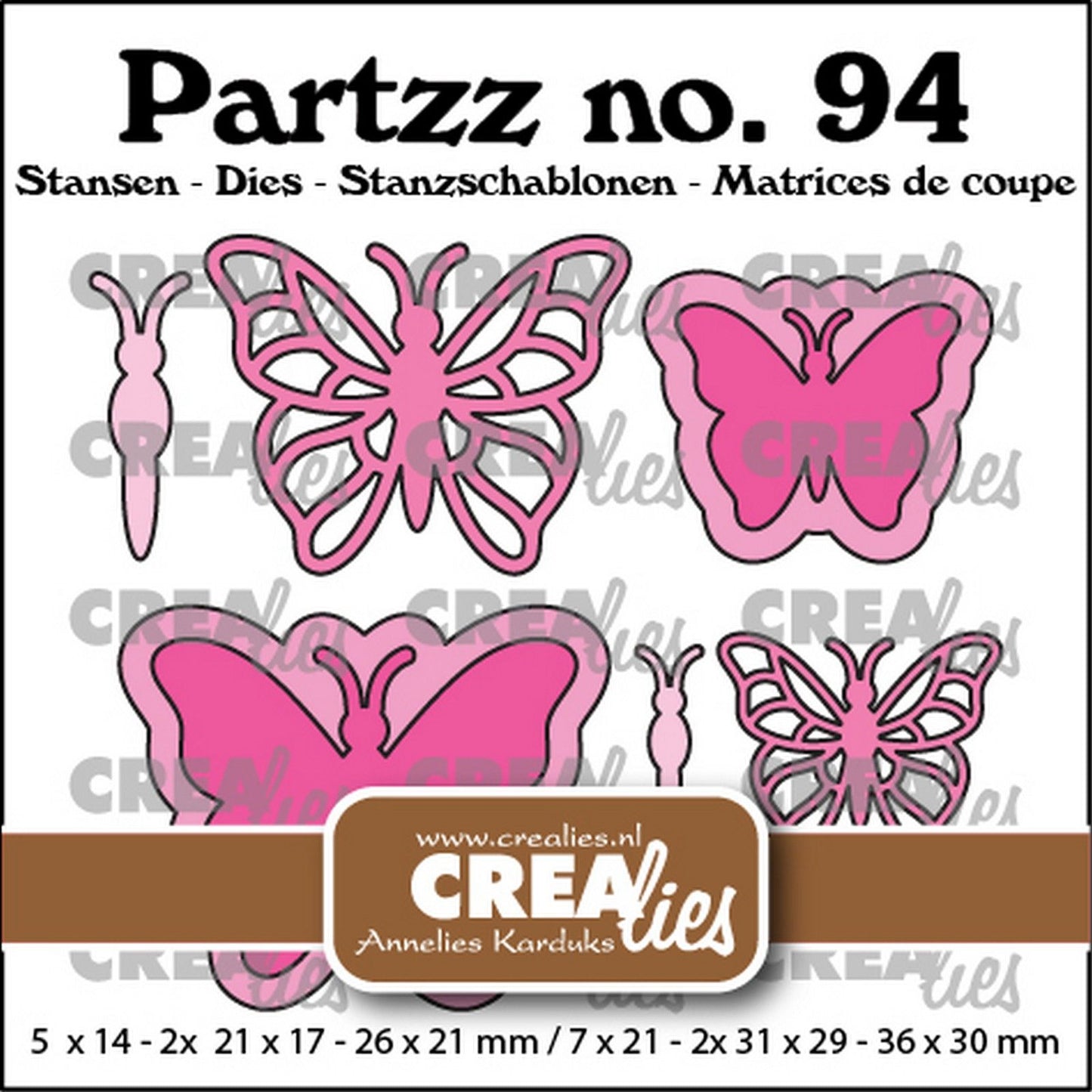 Crealies • troquel de corte mariposa b mediano y pequeño