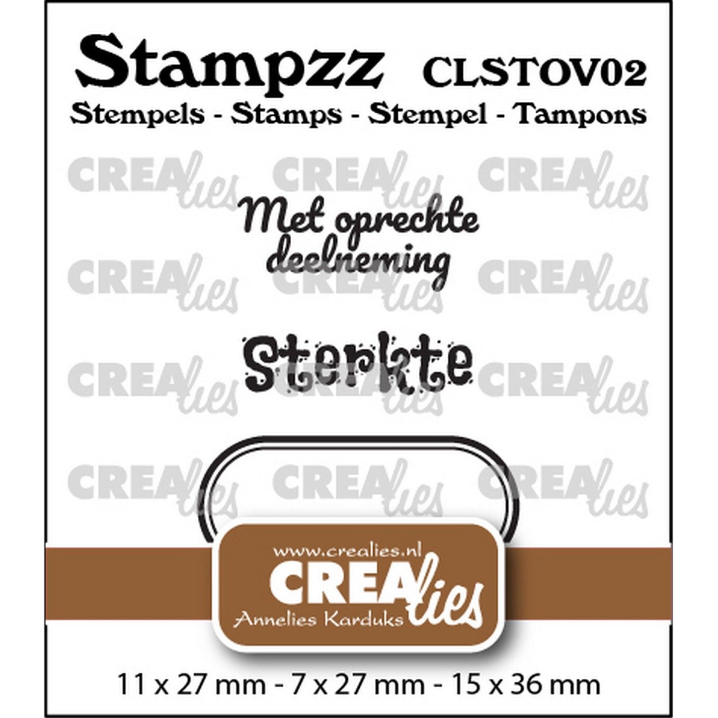 Crealies • set di timbri stampzz death 02: 2 testi + 1 etichetta