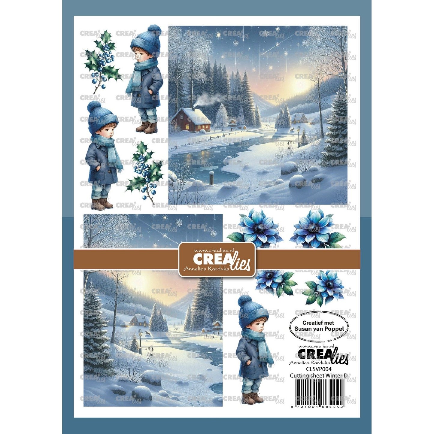 Crealies • hoja recortable invierno d 8 hojas