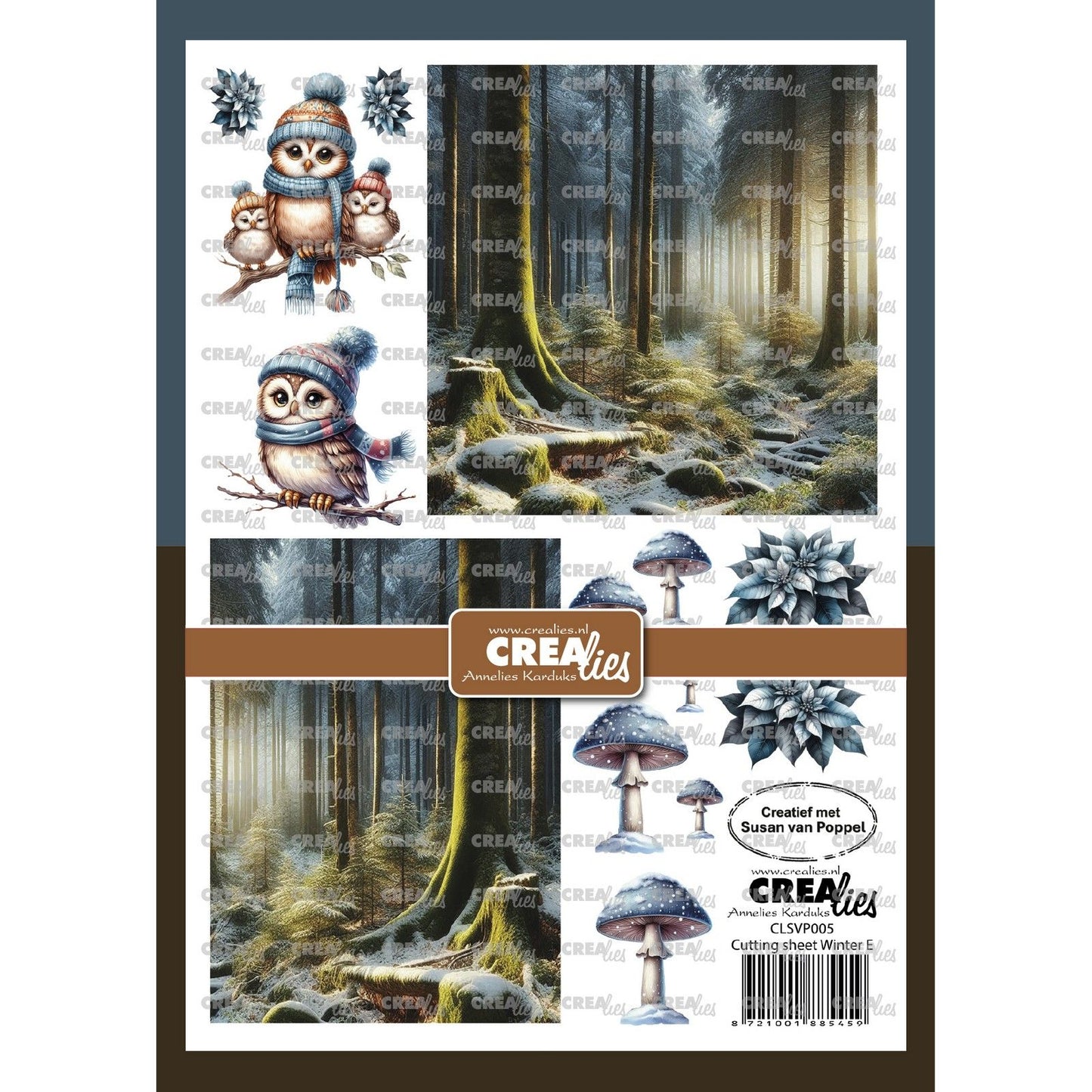 Crealies • hoja recortable invierno e 8 hojas