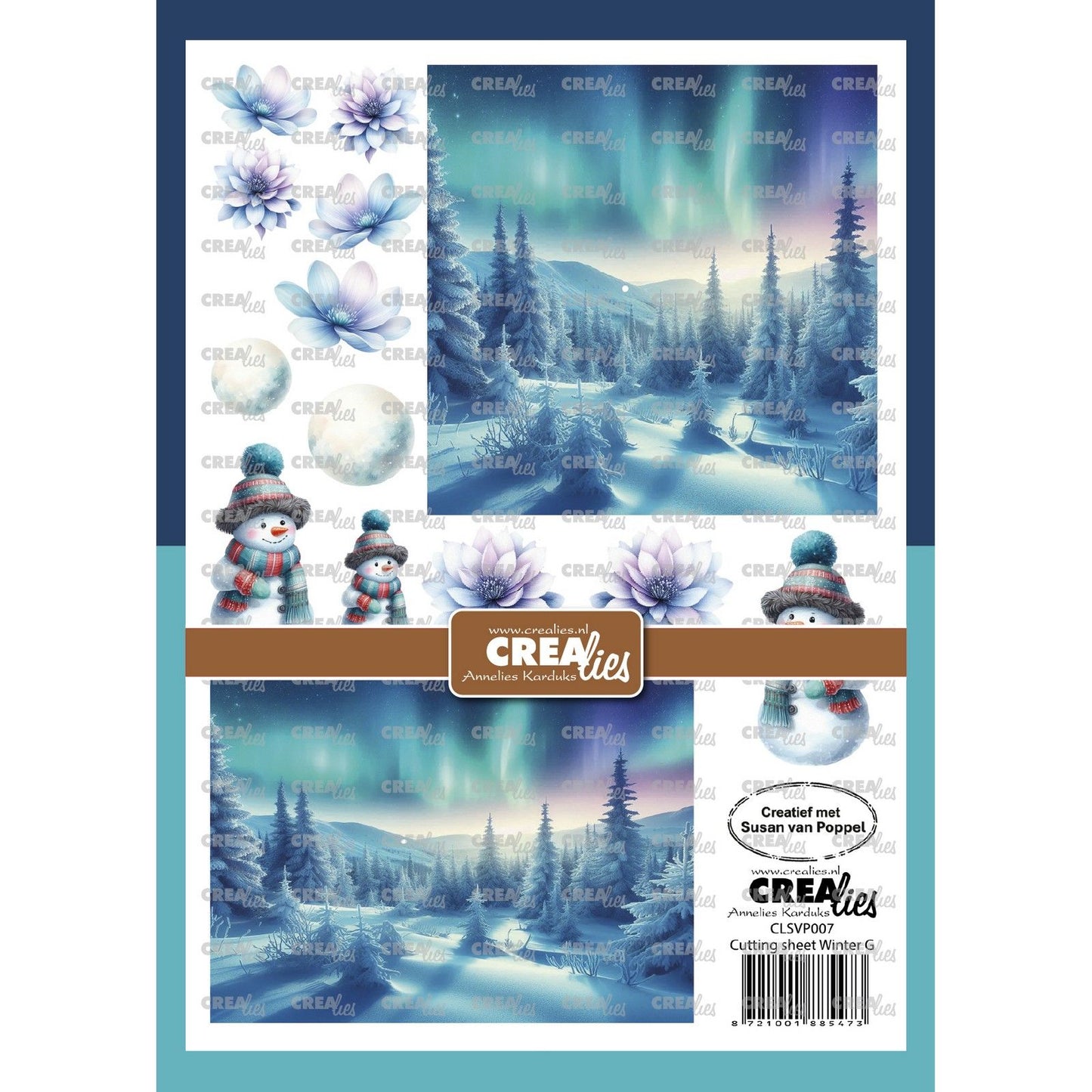 Crealies • hoja recortable invierno g 8 hojas