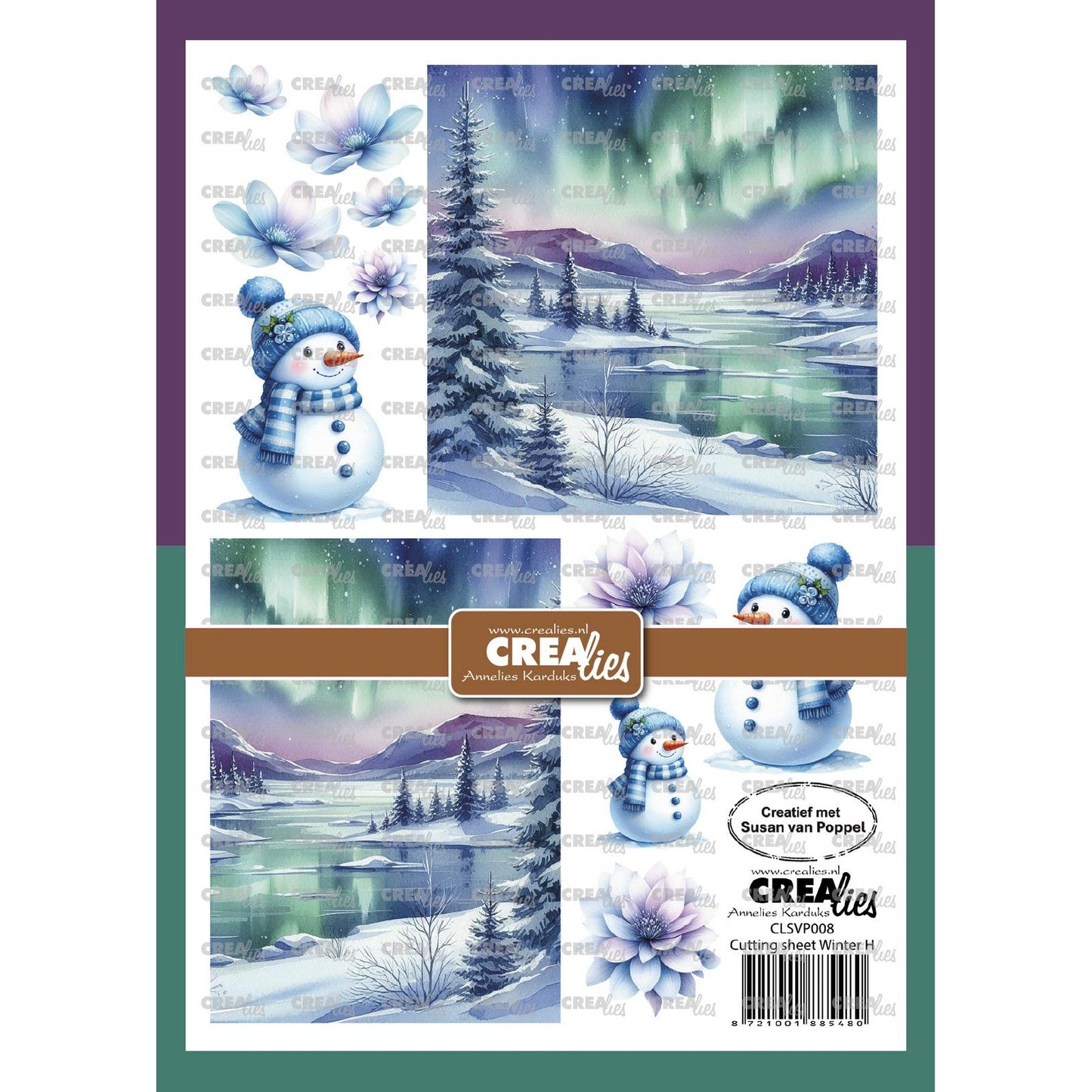 Crealies • hoja recortable invierno h 8 hojas