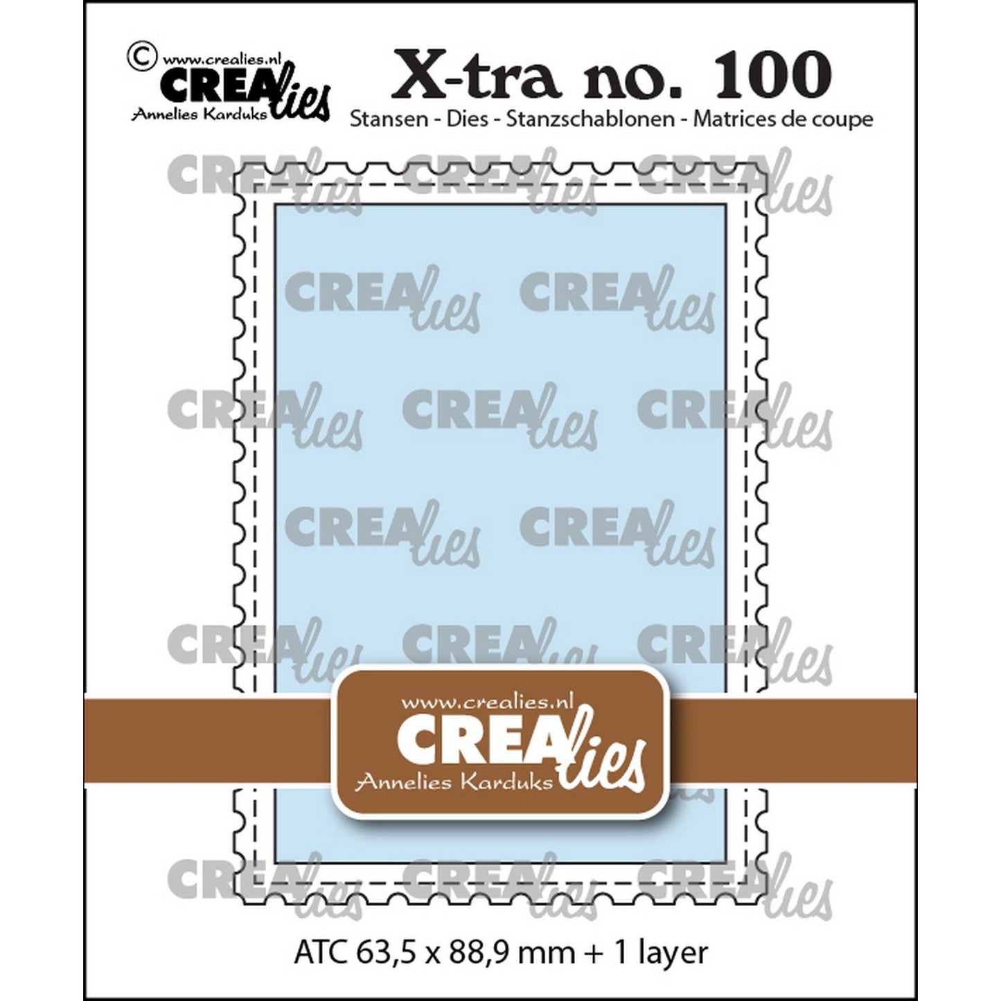 Crealies • fustella atc con bordo timbro