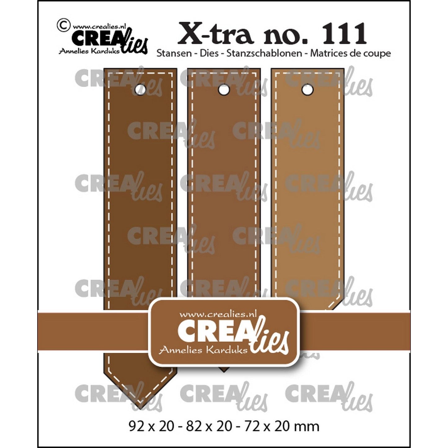 Crealies • Etichette extra appuntite con linea di cucitura