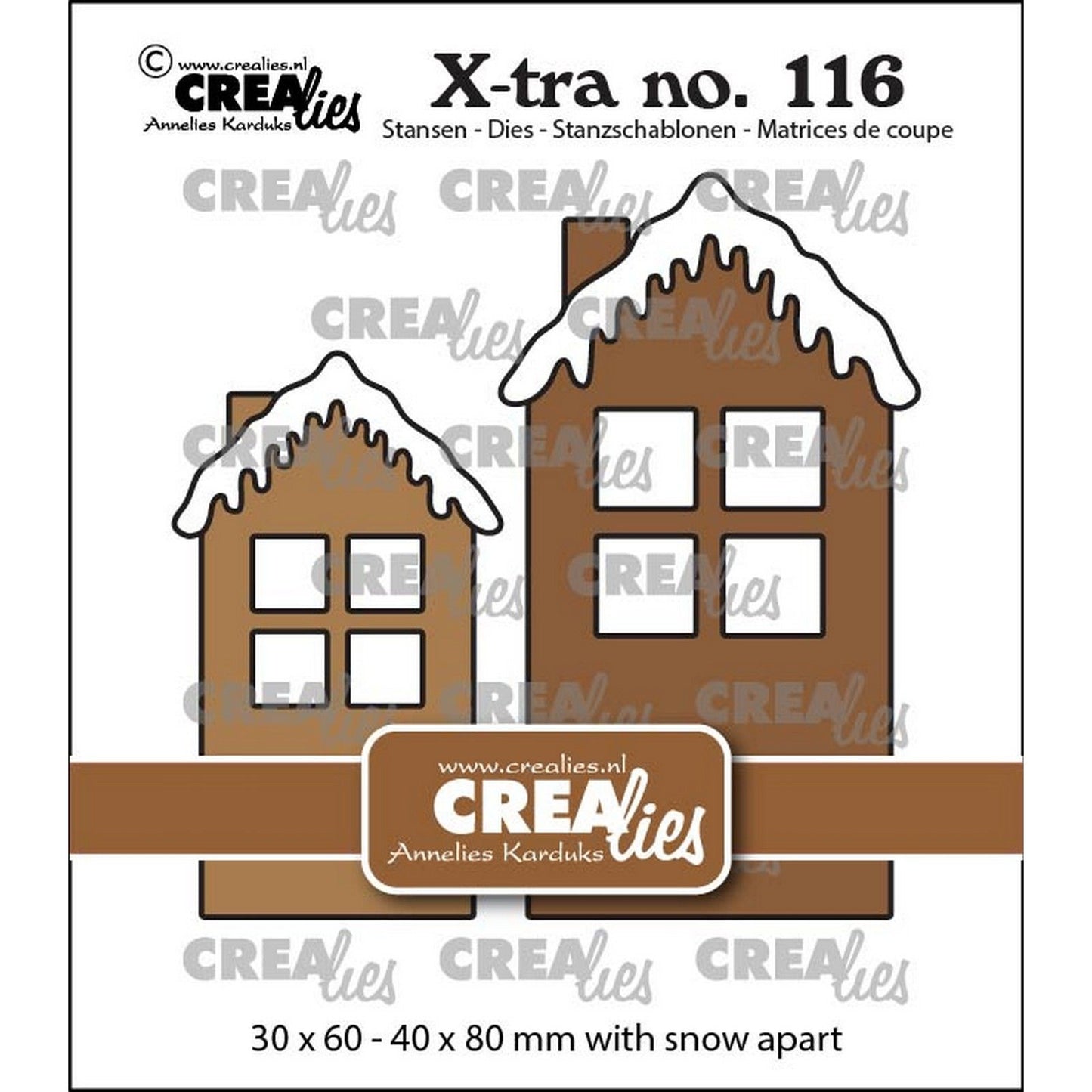 Crealies • xtra house b con techo de nieve, tamaño mediano
