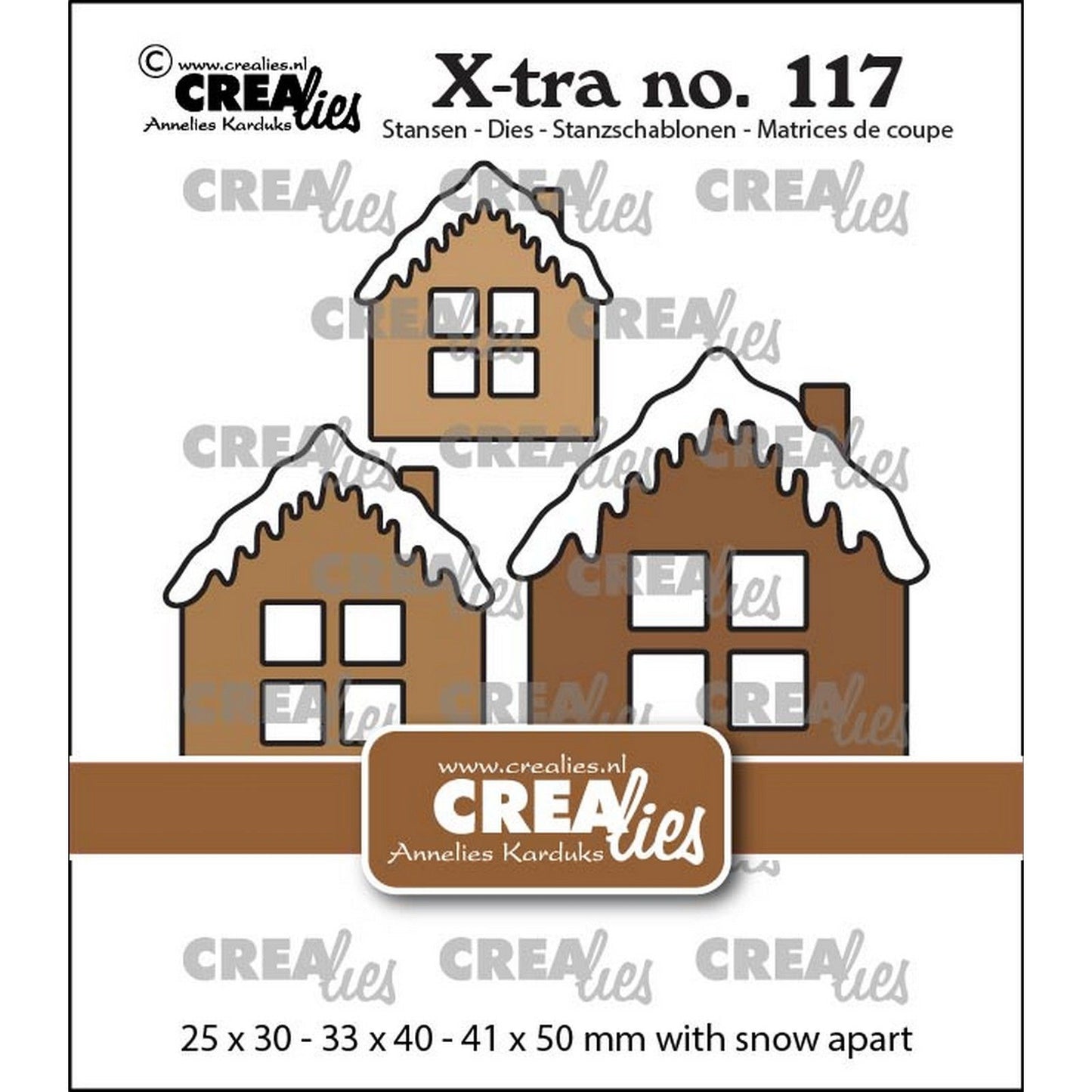 Crealies • xtra casa c con tetto innevato al centro, grande extra large
