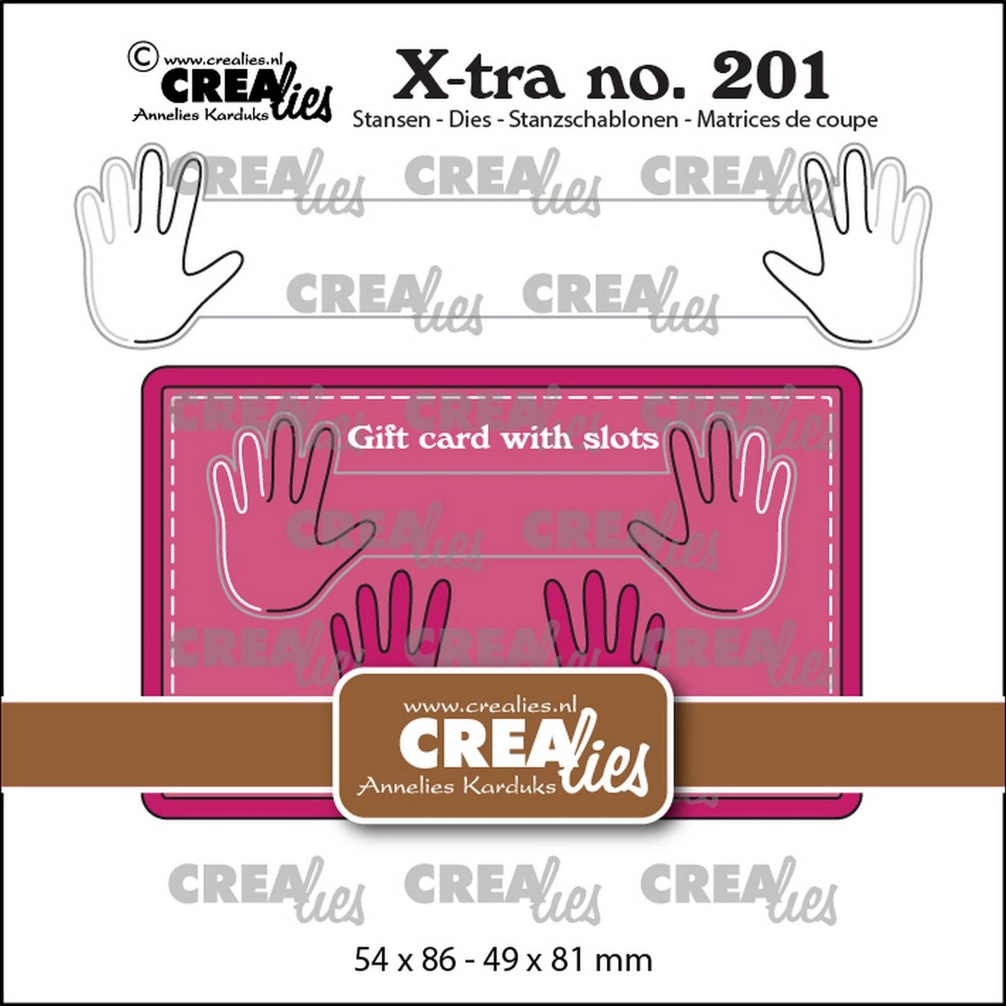 Crealies • tarjeta regalo xtra con sistema deslizante b