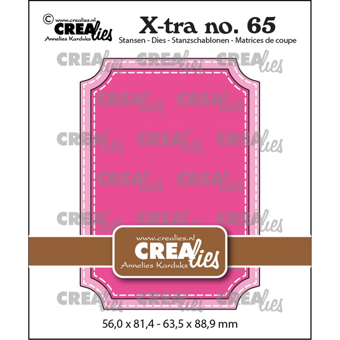 Crealies • plantilla de corte x-tra ticket atc con línea de puntada de bloqueo
