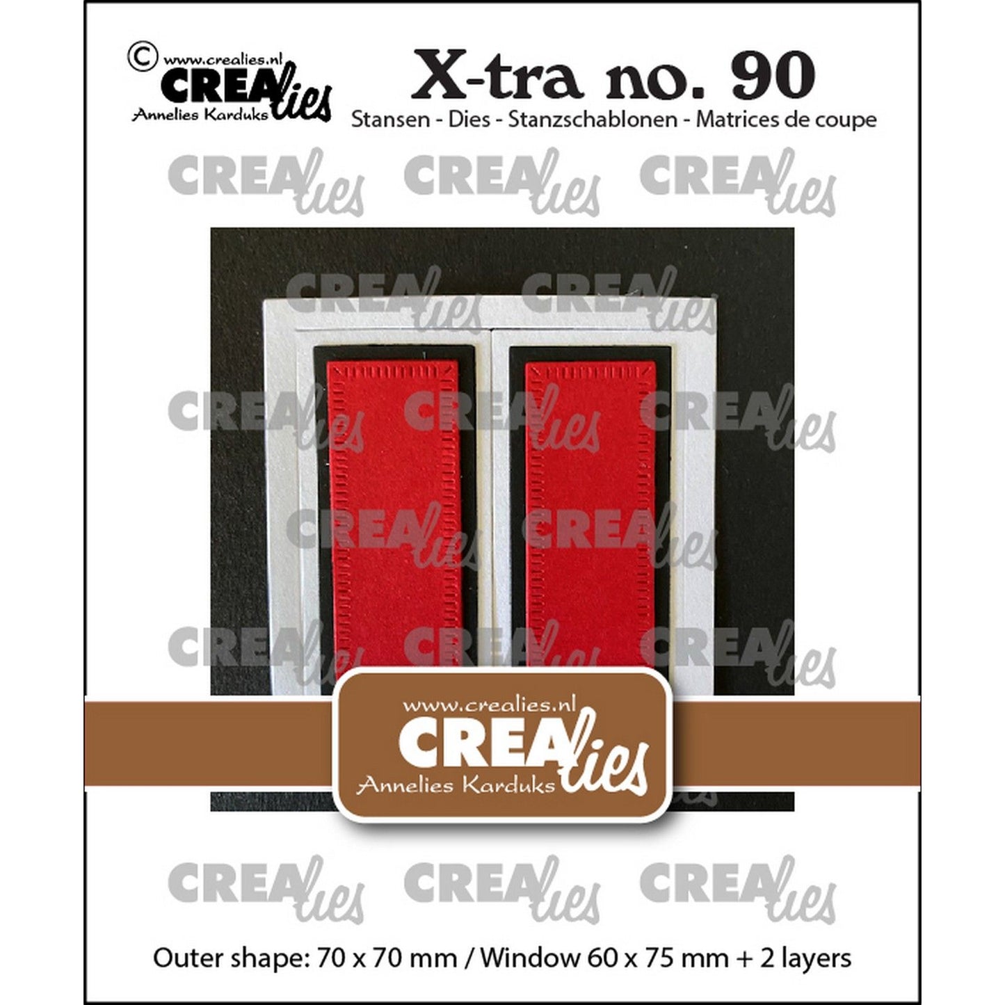 Crealies • finestra extra quadrata con persiane