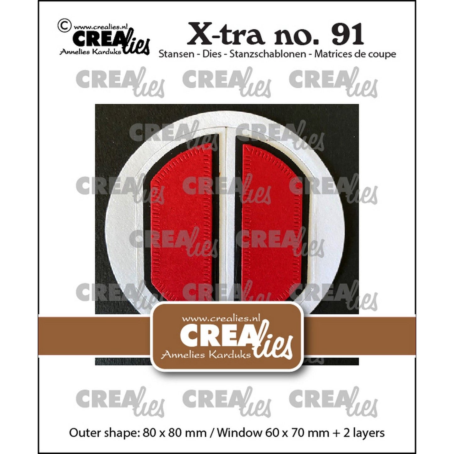 Crealies • finestra extra rotonda con persiane
