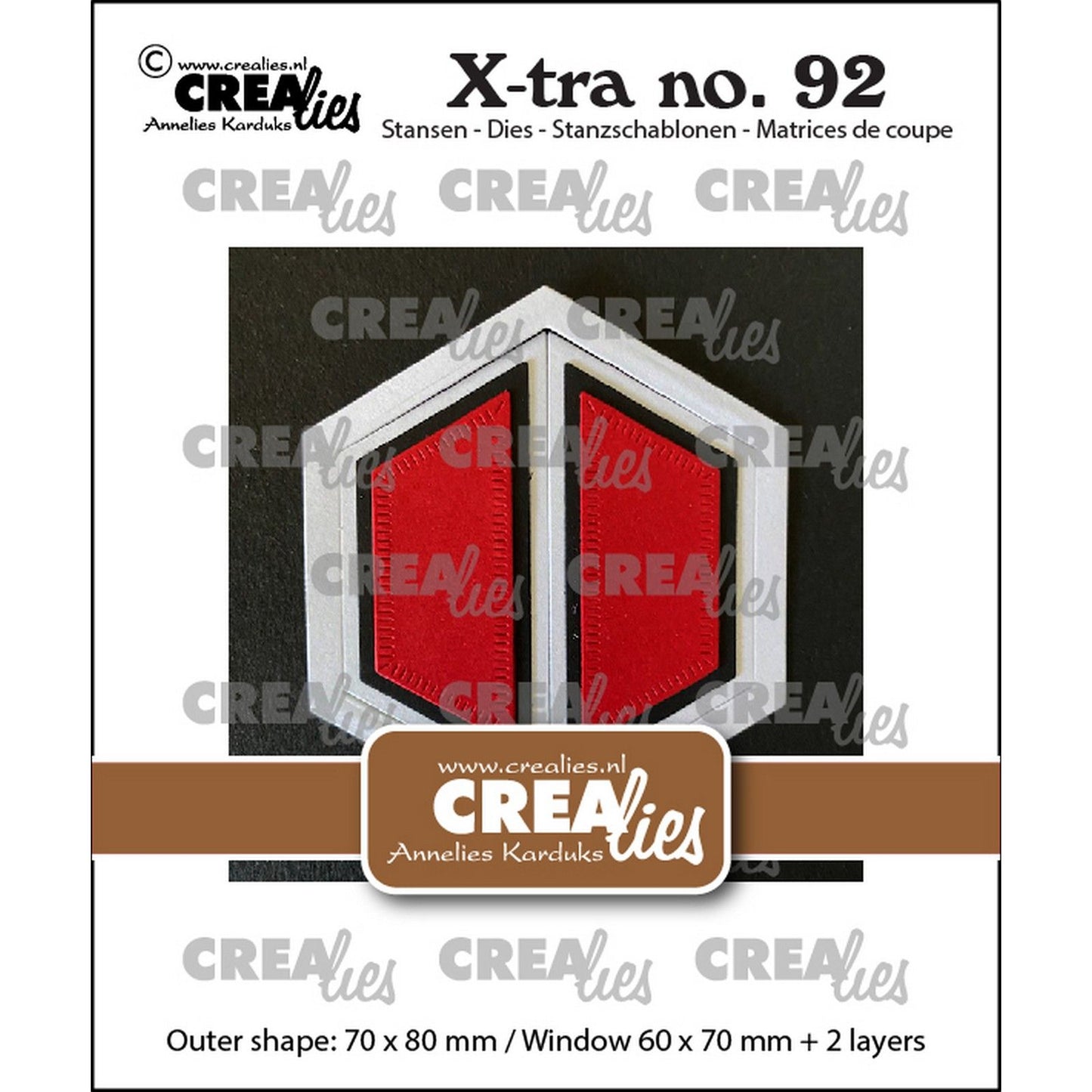 Crealies • finestra extra esagonale con persiane