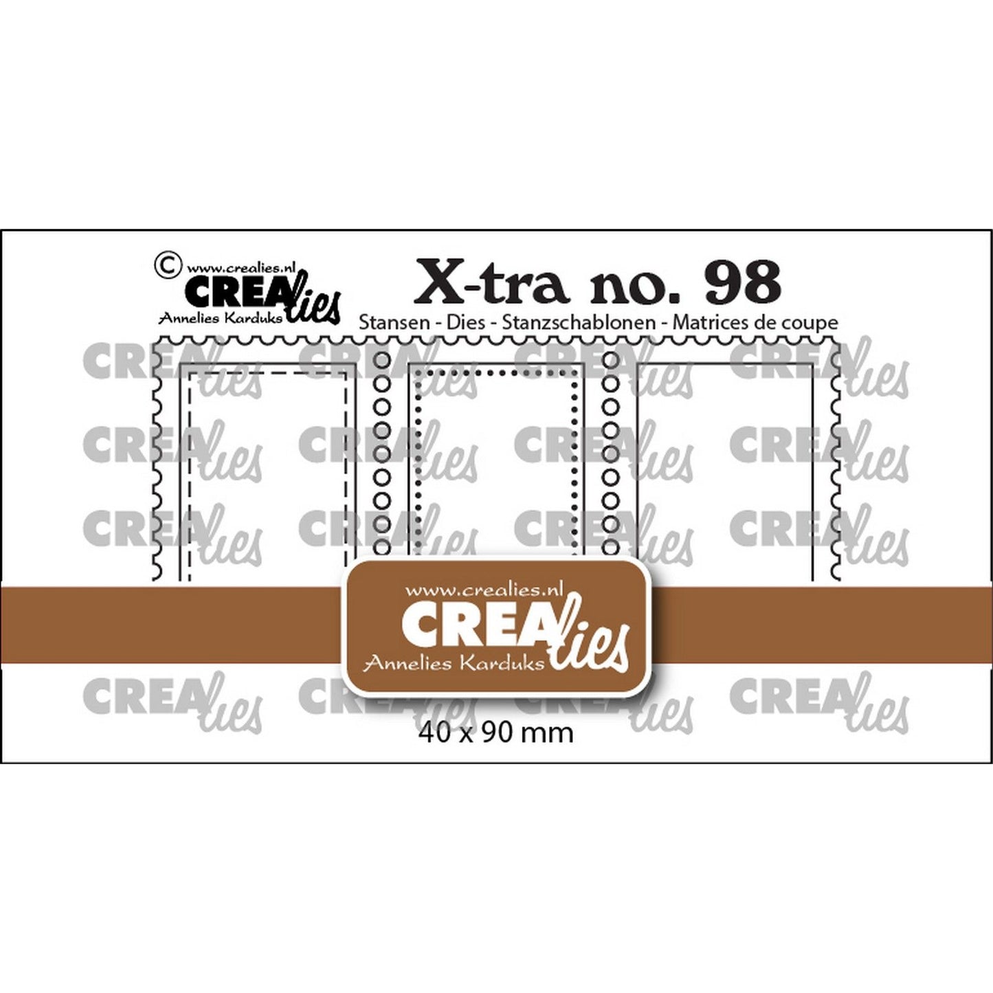 Crealies • xtra 3 timbri di fila verticalmente