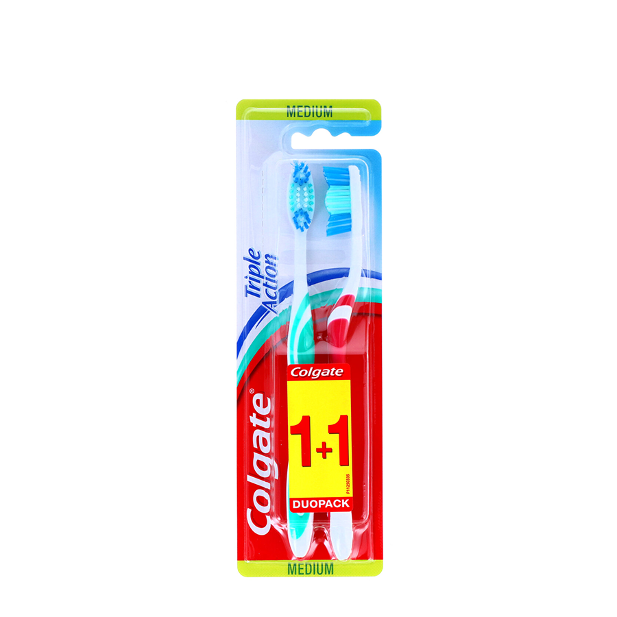 Spazzolino Colgate tripla azione medio, confezione da 2