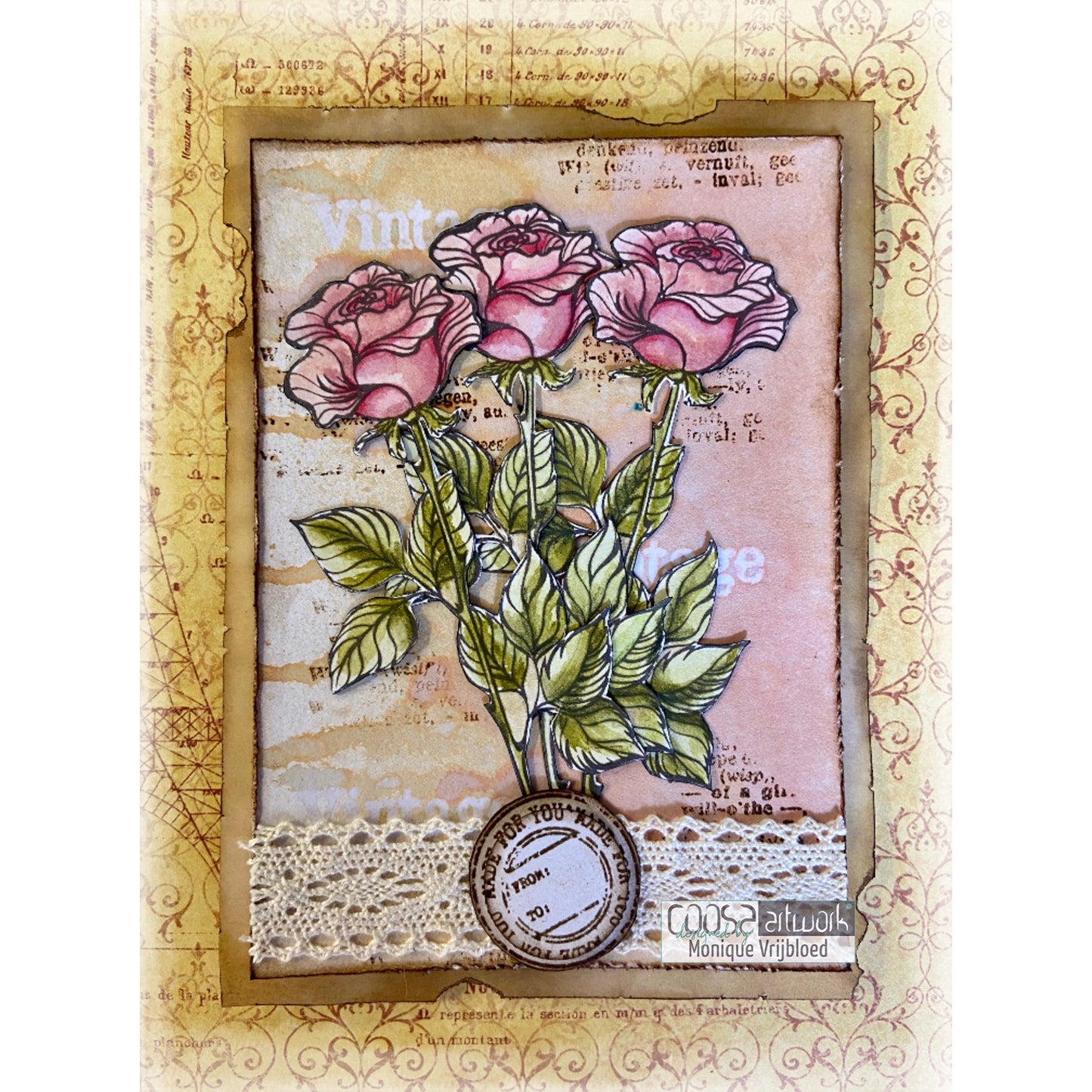 Coosa manualidades • sellos transparentes #22 flores postales 1 9x20cm
