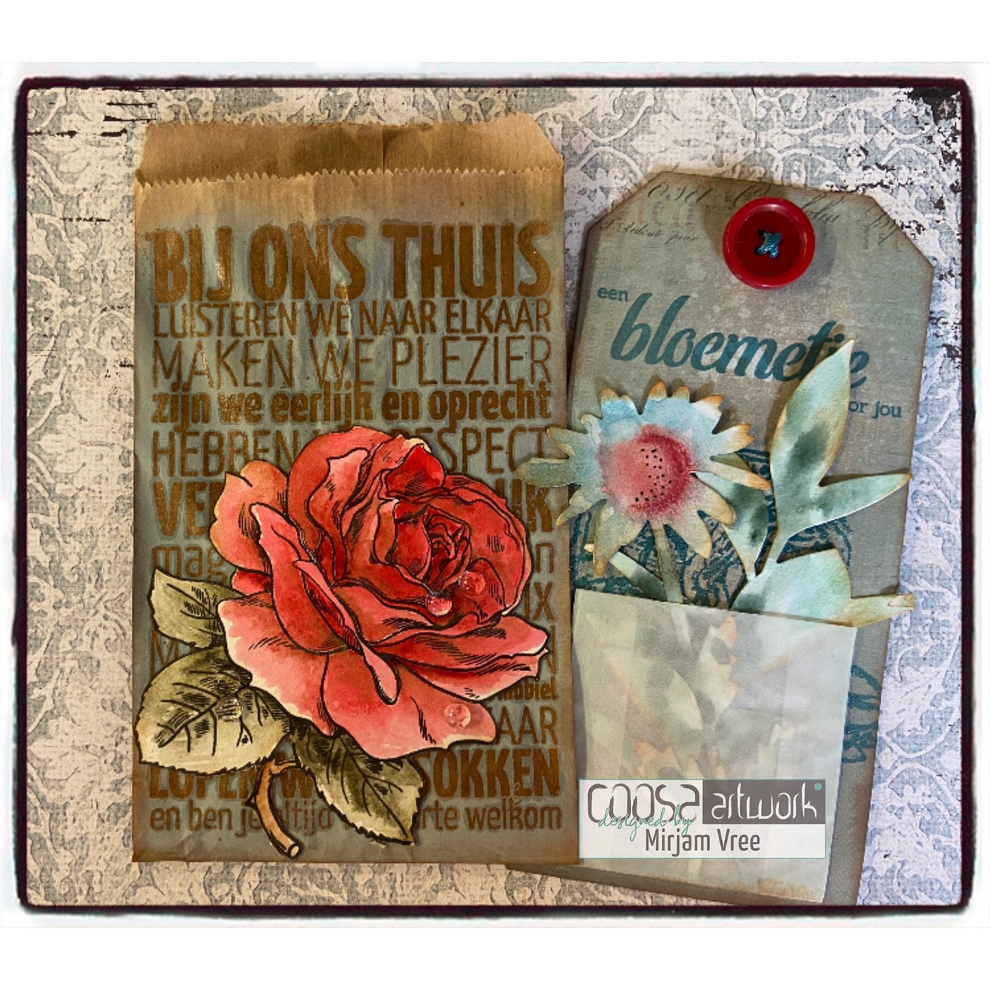 Manualidades Coosa • sellos transparentes #22 flores postales 4