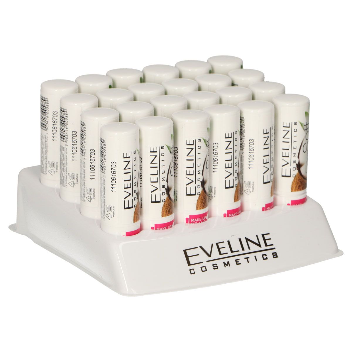Eveline balsamo labbra extra morbido biologico cocco display 24 pezzi