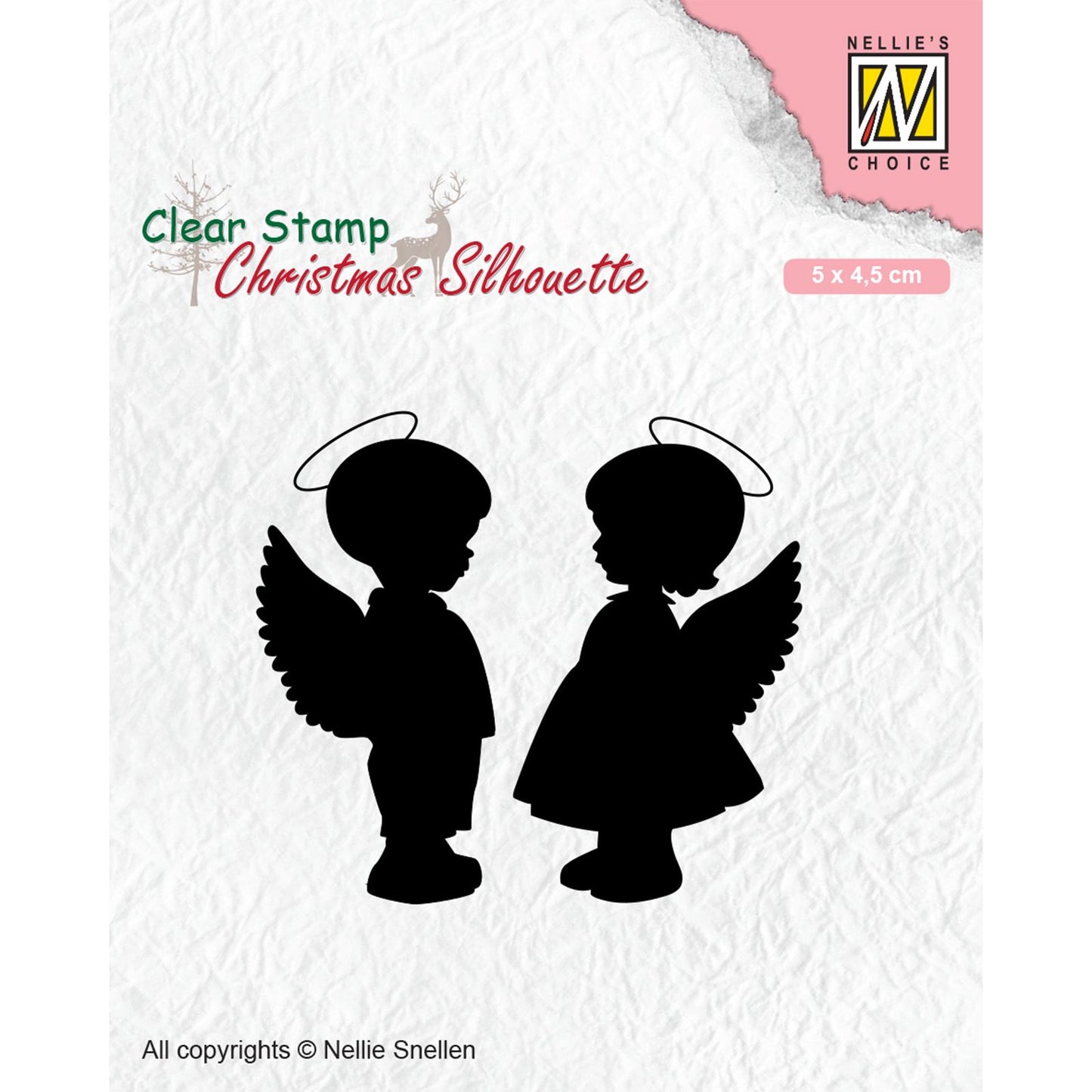 La scelta di Nellie • timbro trasparente con sagome natalizie angelgirl e -boy (5x4,5 cm)