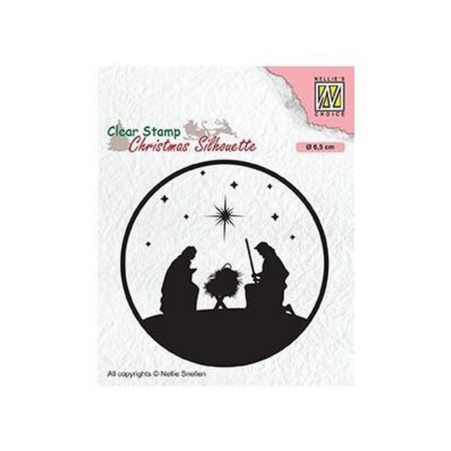 La elección de Nellie • siluetas navideñas sello transparente natividad-3 (diám. 65 mm)