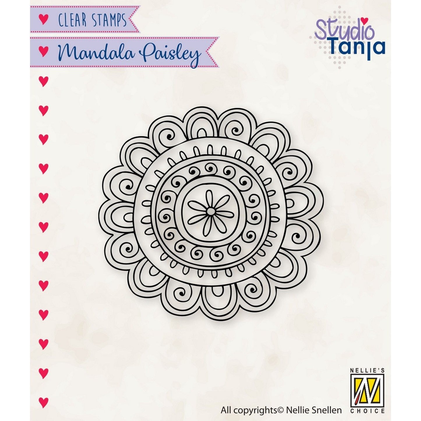 La scelta di Nellie • Fiore con motivo mandala paisley in timbro trasparente
