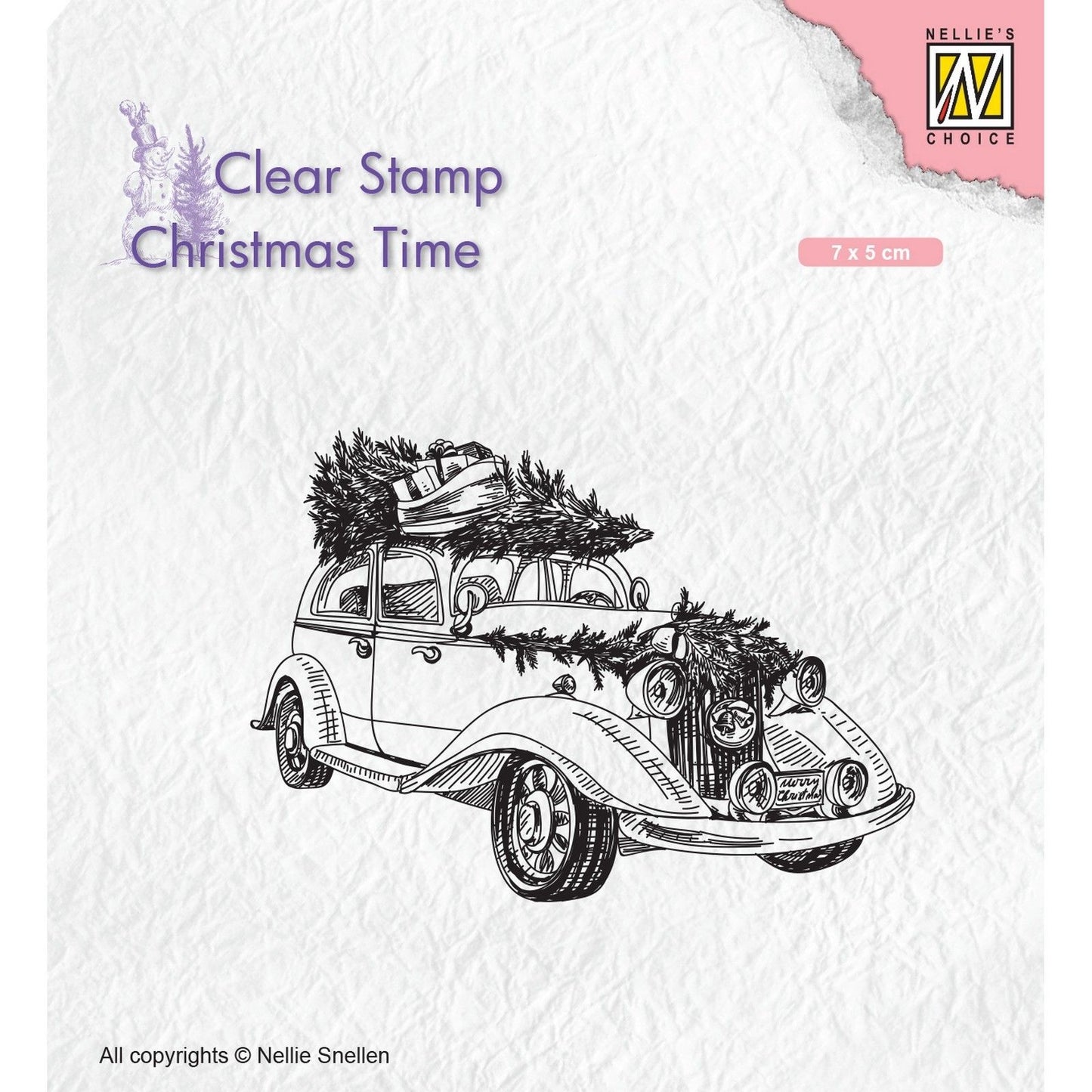 La elección de Nellie • sellos transparentes del tiempo de navidad transporte del árbol de navidad (7x5cm)