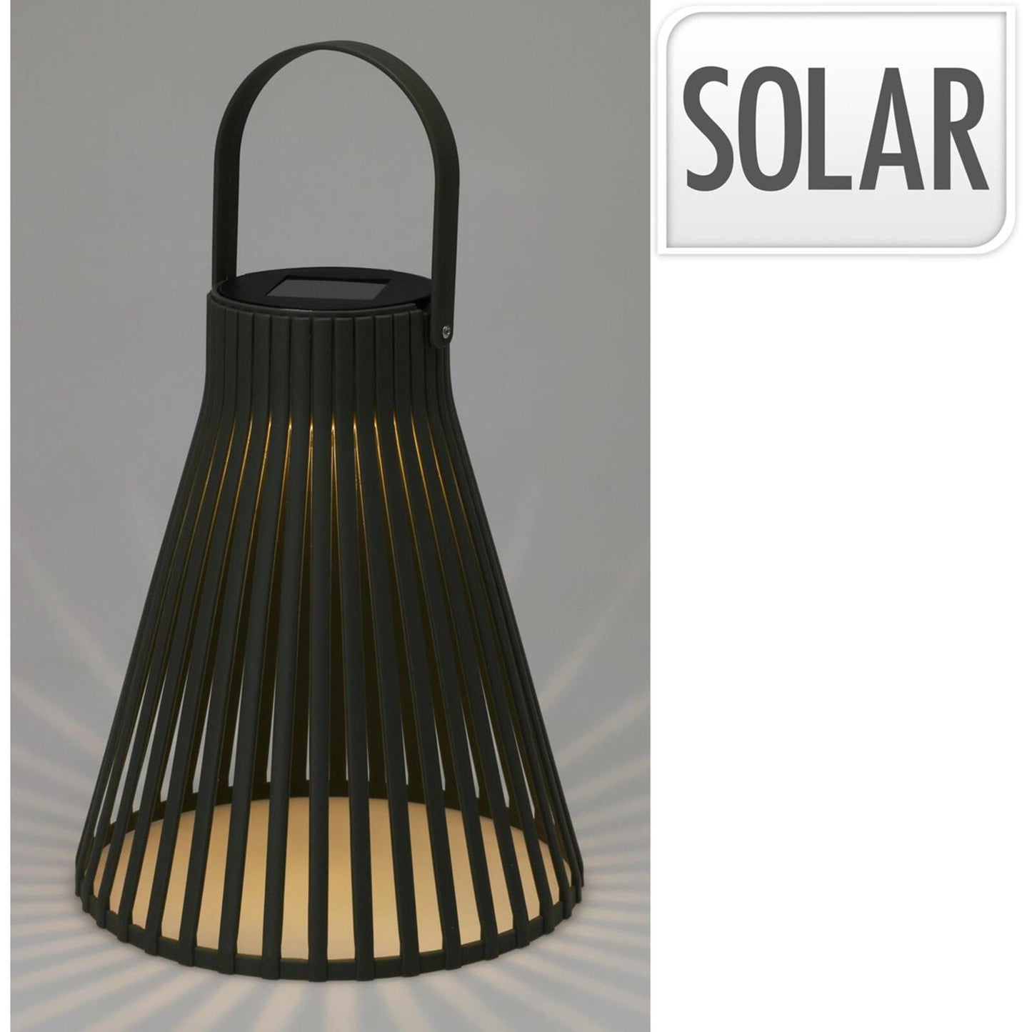 Lanterna solare da giardino Pro h24cm nera