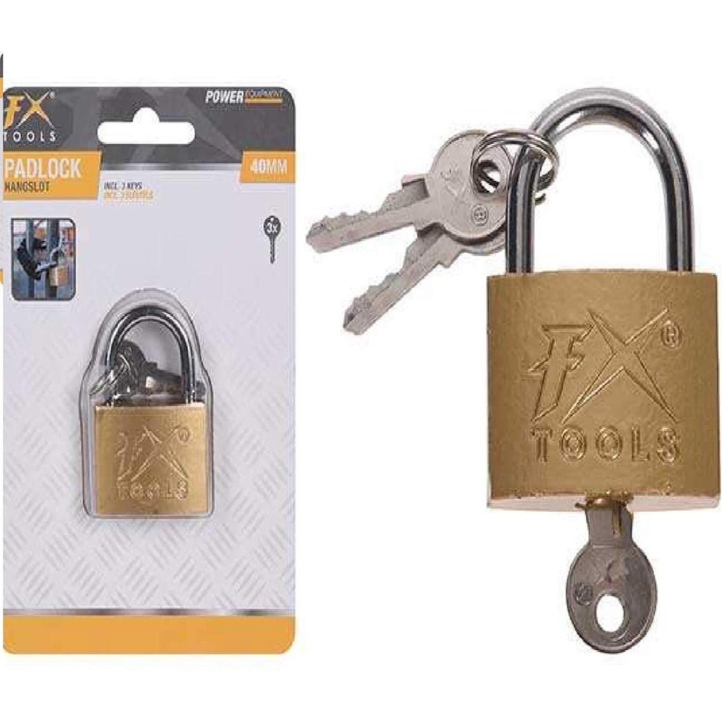 Candado Fx tools metal 4cm con 3 llaves