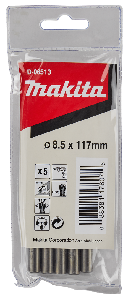 Accessori Makita punta per metallo 8,5x117mm - d-06513 d-06513