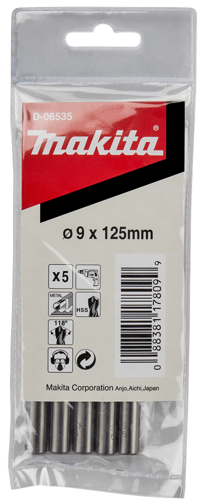 Accessori Makita punta per metallo 9,0x125mm - d-06535 d-06535