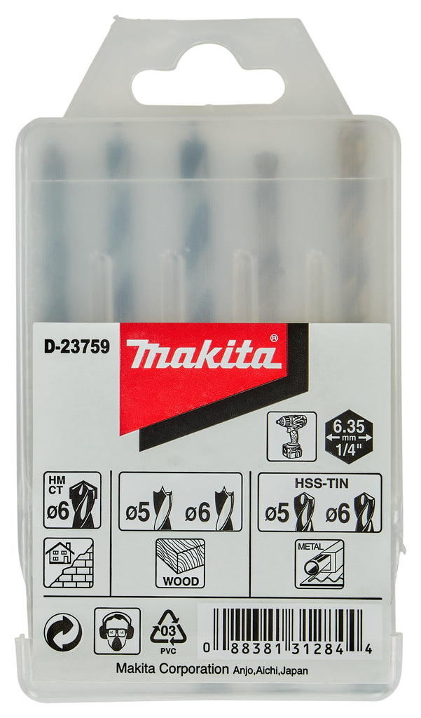 Accesorios makita d-23759 juego de brocas 1 4 forma e - d-23759