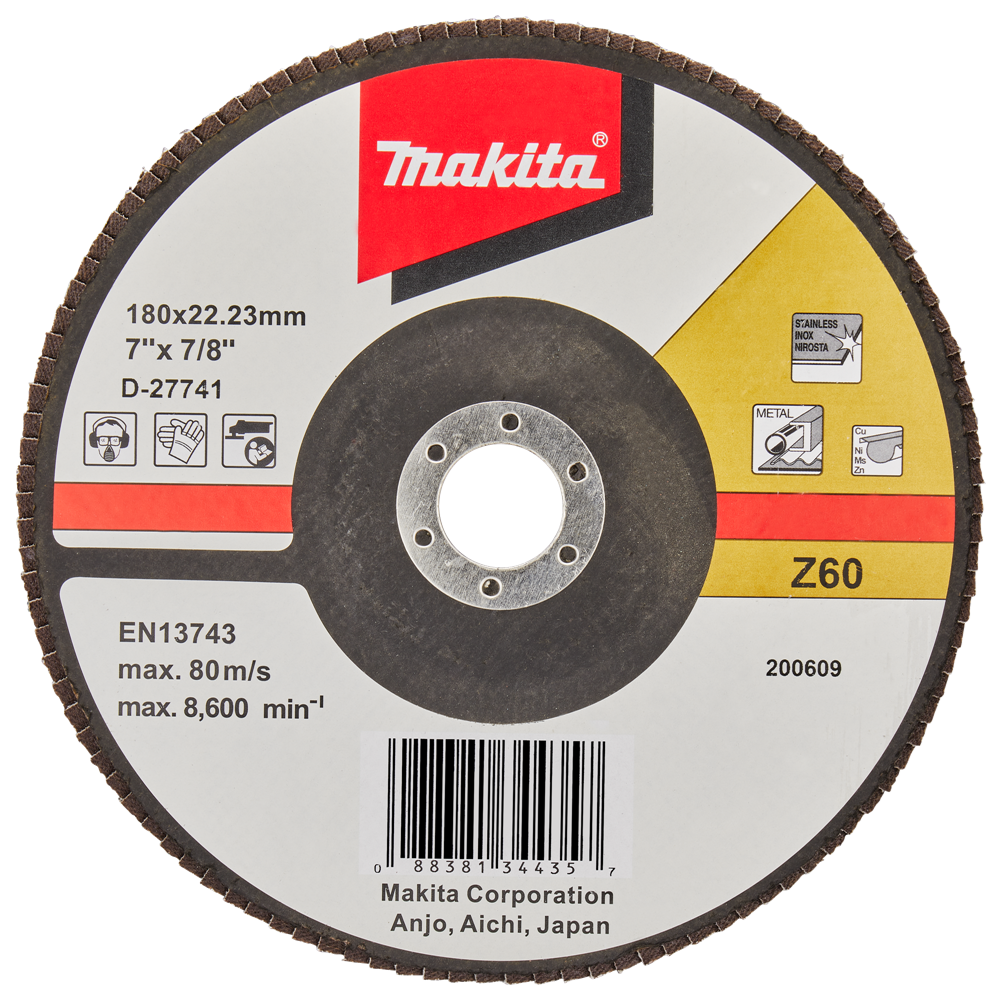 Accesorios Makita disco de lijado de solapa 180mm z60 - d-27741 d-27741
