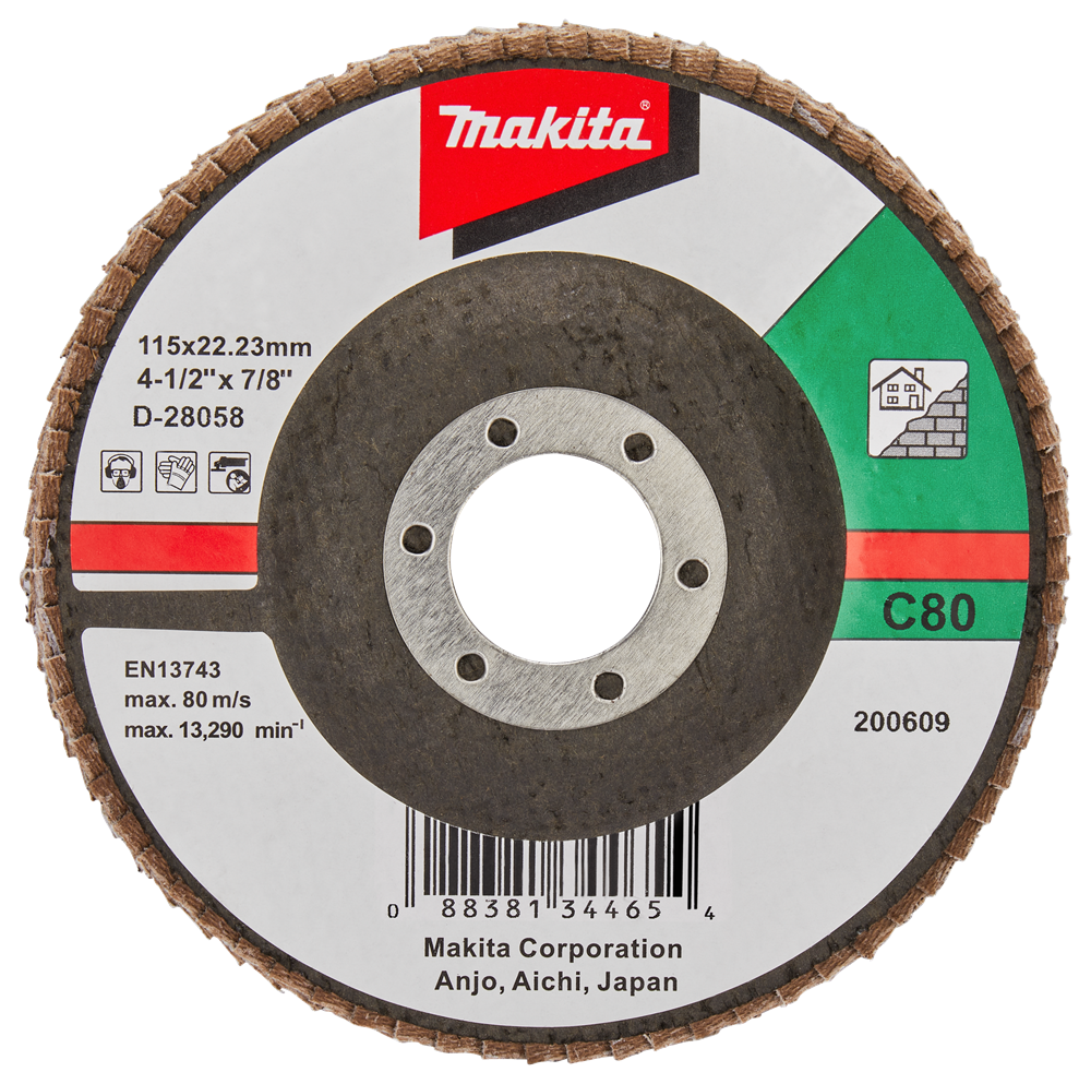 Accesorios Makita disco de lijado de solapa 115mm c80 - d-28058 d-28058
