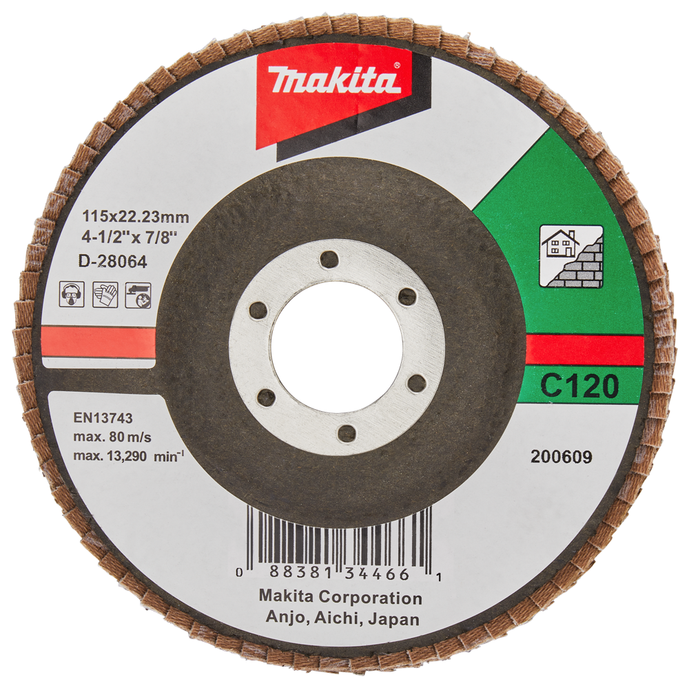 Accesorios Makita disco de lijado de solapa 115mm c120 - d-28064 d-28064