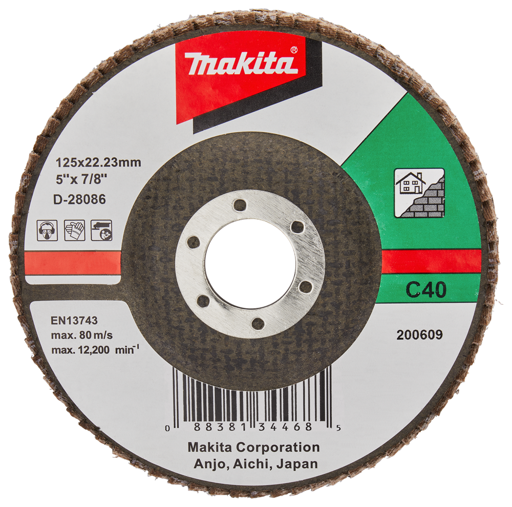 Makita accesorios disco de lijado de solapa 125mm c40 - d-28086 - d-28086