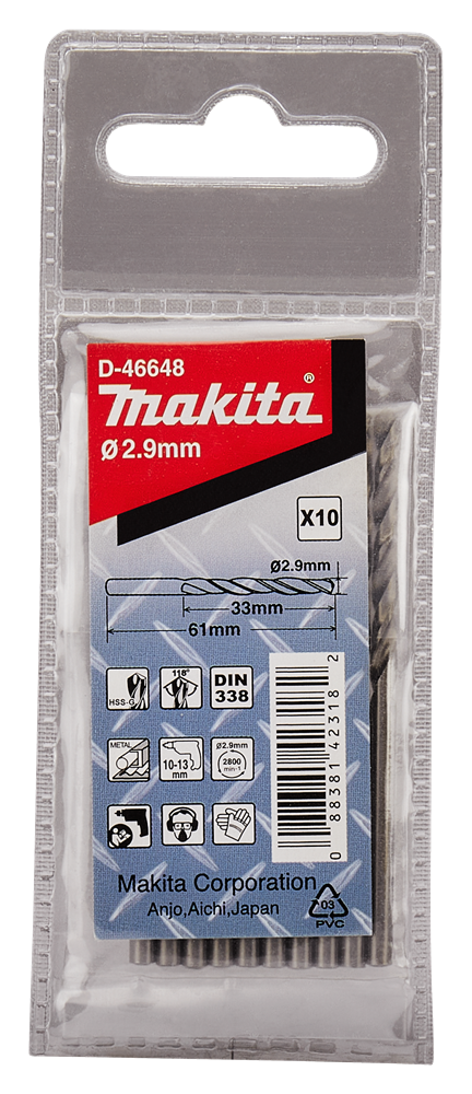 Accessori Makita punta per metallo 2,9x61mm - d-46648 d-46648
