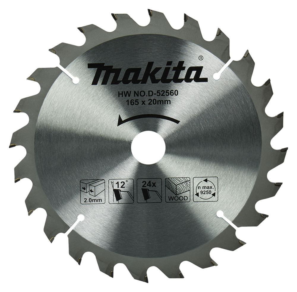 Accessori Makita lama per sega circolare legno | standard, 165x20x2,0 24t 3g - d-52560 - d-52560