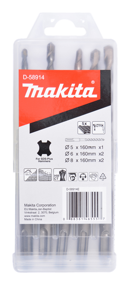 Accessori Makita set di punte per calcestruzzo 5 pezzi - d-58914 d-58914