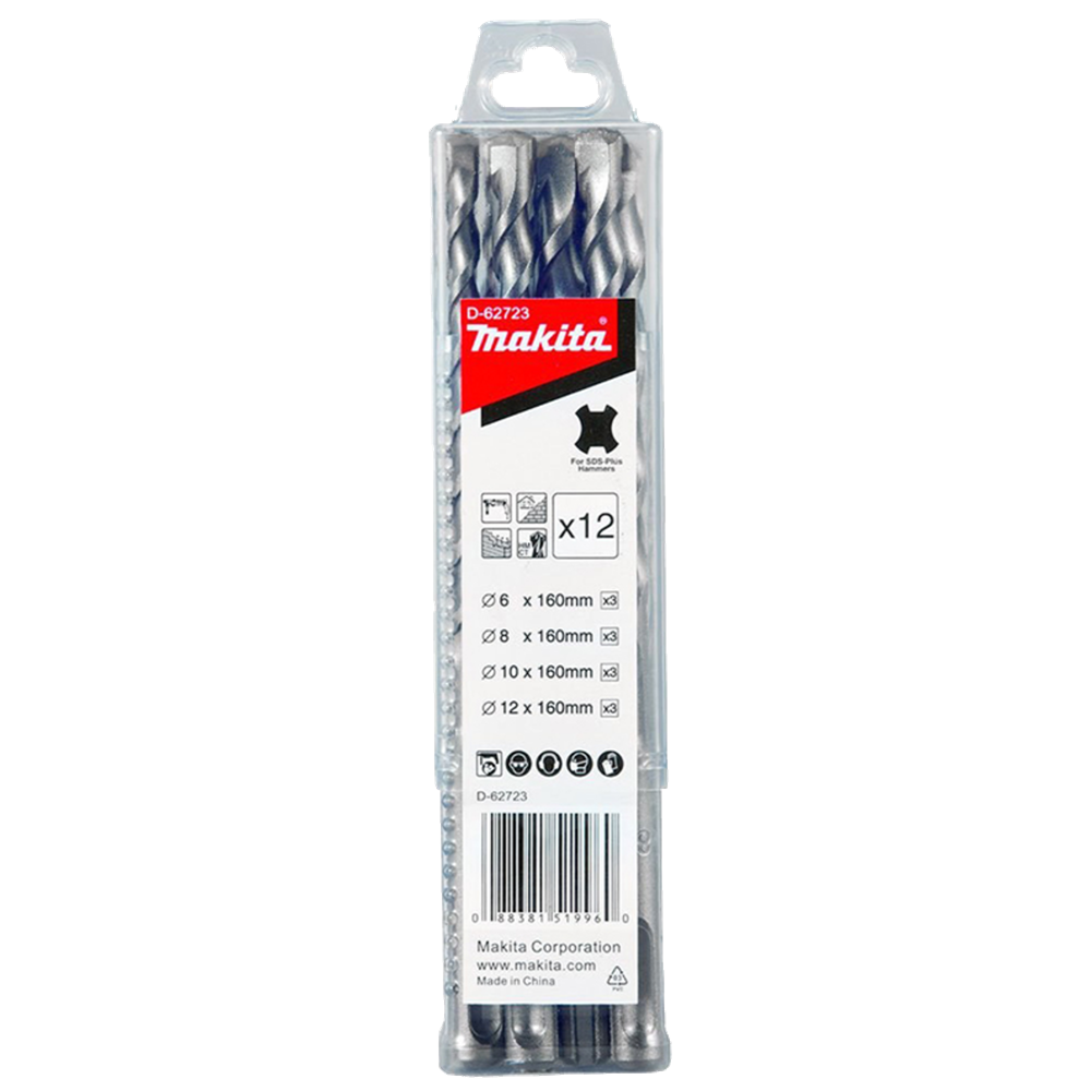 Accessori Makita set di punte per calcestruzzo 12 pezzi - d-62723 d-62723