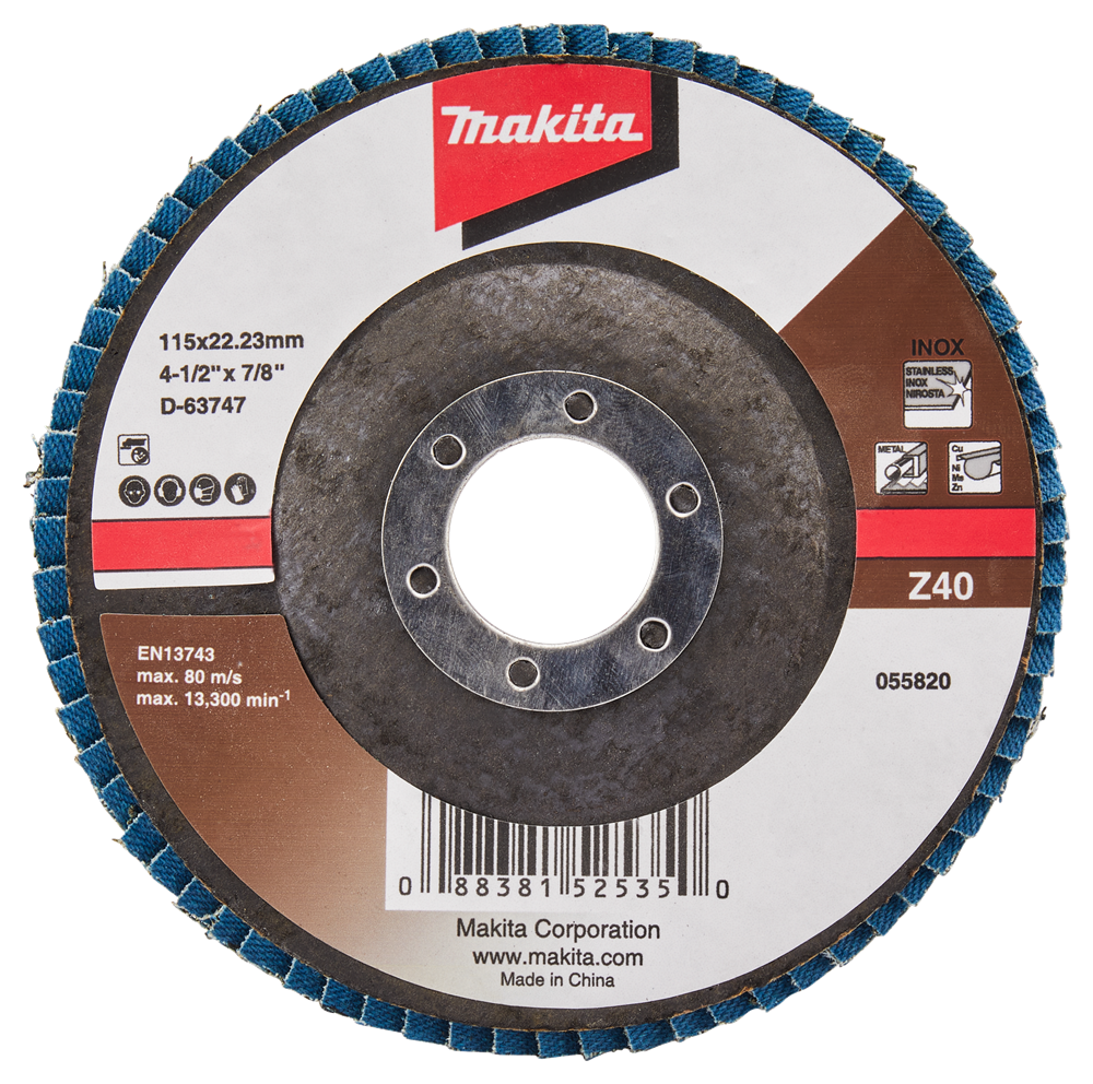 Accessori Makita disco abrasivo lamellare 115mm z40 - d-63747 d-63747