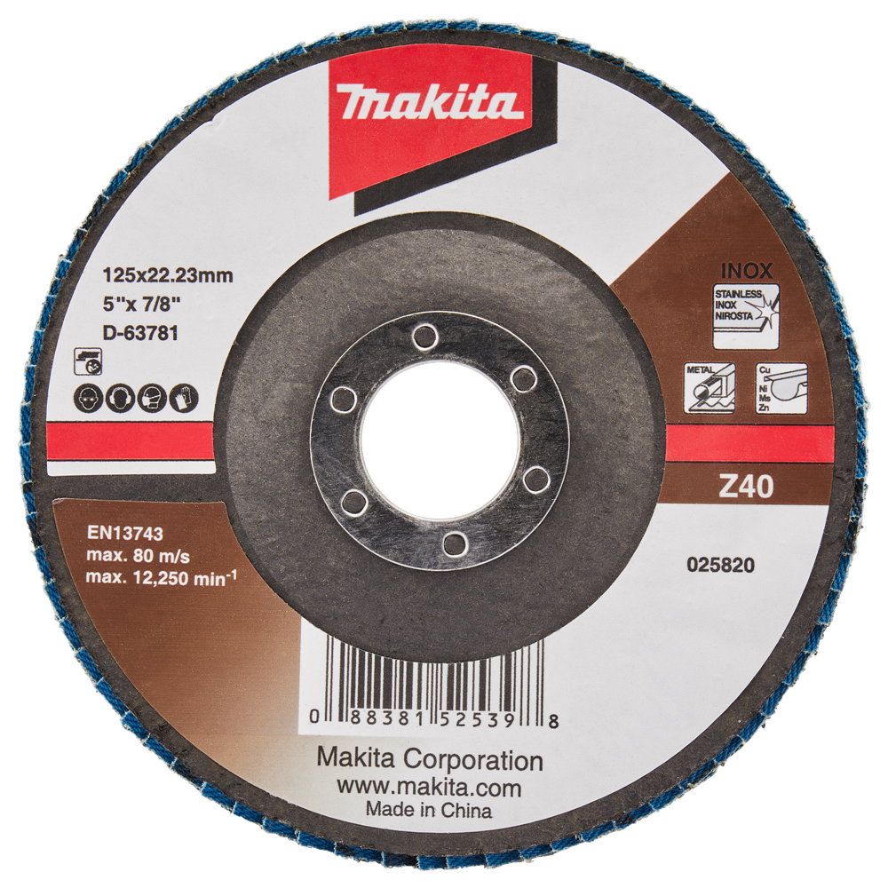 Accessori Makita disco abrasivo lamellare 125mm z40 - d-63781 d-63781