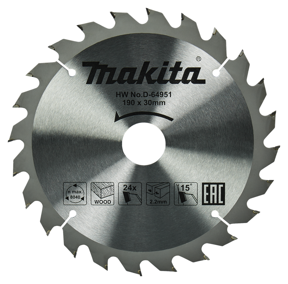 Accessori Makita lama per sega circolare legno | standard, 190x30x2,2 t24 15g - d-64951 - d-64951
