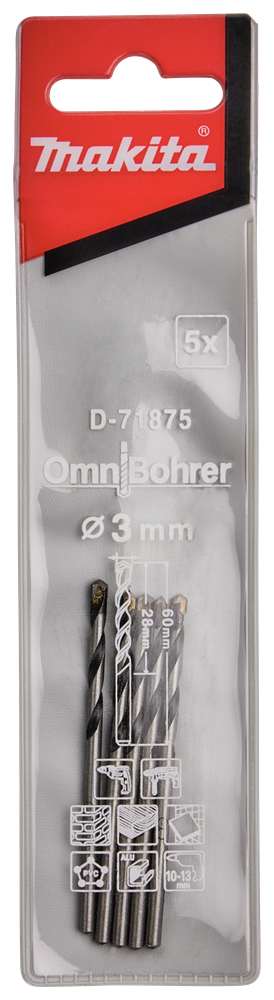 Accesorios Makita multitaladro 3x60mm - d-71875 d-71875